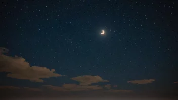 En vakker stjernespekket himmel med noen skyer og en lys måne