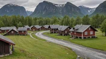 Et naturskjønt landskap av Hurdals, som viser dets naturlige skjønnhet og tradisjonelle kultur.