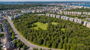 Flyfoto av Grorudhagen, et boligområde i Oslo