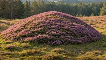 En lyngtue, en høyde av lyng, i et naturlig habitat.