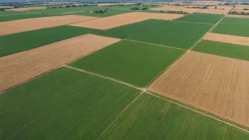 Landbruksareal med åkre og beitemarker