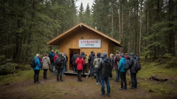 Et trygt tilfluktssted eller ly med en skilt som sier 'Livberge' på norsk.