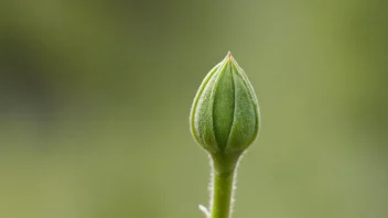 En liten, grønn knopp på en stilk, med potensial til å utvikle seg til en blomst eller et blad.