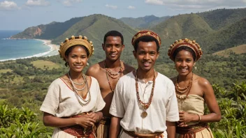 Et fargerikt bilde av mennesker fra Madagaskar, som viser deres unike kultur og tradisjoner.