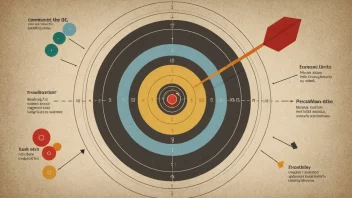 Et bilde som representerer konseptet treffsikkerhet, med en måltavle og statistiske grafer.