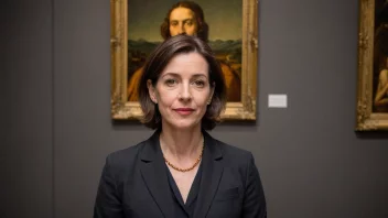 En museumsdirektør foran et kjent kunstverk