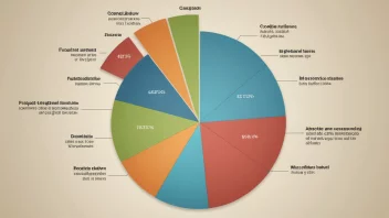 En kakediagram som viser forskjellige budsjettseksjoner.