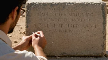 Et bilde av en gammel inskribering på et steinmonument, som viser viktigheten av inskriberinger i dokumentasjon av historie.