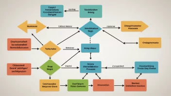 En illustrasjon av en standardiseringsprosess, med en flytdiagram eller et diagram som viser de forskjellige stadiene og trinnene.