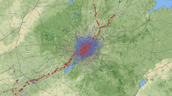 Et bilde som illustrerer konseptet kriging, en statistisk metode for å estimere verdier i områder med manglende data.