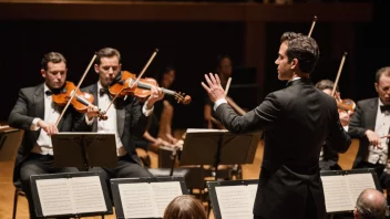 En gjestesolist som opptre på scenen med et orkester, med et spotlight som lyser på dem