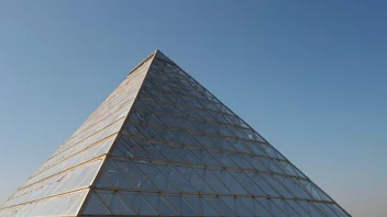 En takformet struktur med en trekantet form, som ligner på en pyramide.