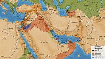 Et detaljert kart over Midtøsten med de israelskkontrollerte områdene markert i en annen farge.