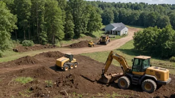 Et bilde av et skogområde som ryddes av tungt maskineri, for å gjøre plass til landbruk og bebyggelse.