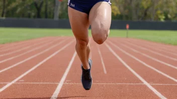 En person som sprinter på en friidrettsbane med en timer i bakgrunnen, som viser hastigheten og intensiteten i sprinten.