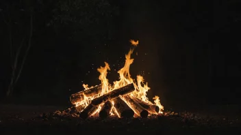 En ild som gradvis mister sin intensitet, med flammer som ikke lenger brenner klart.