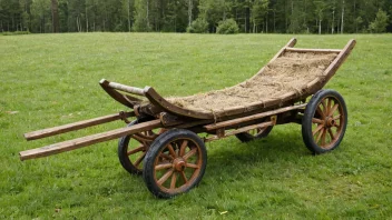 En tre-slede med flat overflate og to lange håndtak, brukt til å frakte tunge laster.