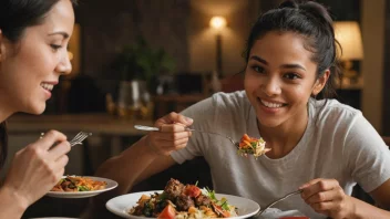 En person som nyter et måltid med en blanding av smaker og teksturer.