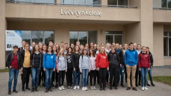 En skolebygning med en skilt som leser 'Livssynsskole' på norsk.