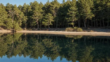 Lys som reflekteres fra en rolig vannoverflate, og skaper en vakker og fredelig atmosfære.