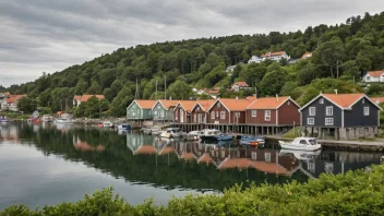 Et malerisk bilde av Holandshamn, som viser stedets naturskjønnhet og tradisjonelle arkitektur.