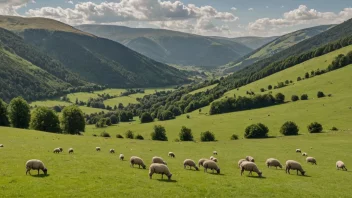 En naturskjønn utsikt over et beilte, en type norsk beite eller eng.