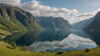 Et malerisk bilde av Finneidfjords i Norge.