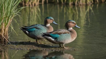 Krikkand (Anas crecca) i sitt naturlige habitat