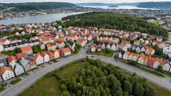 Flyfoto av Ranheim-området i Trondheim