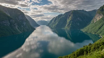 En fjordarm, en naturskapt havarm, som strekker seg inn i landet.