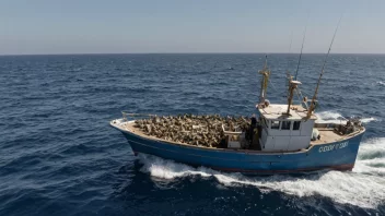 En fiskebåt med en stor fangst av torsk