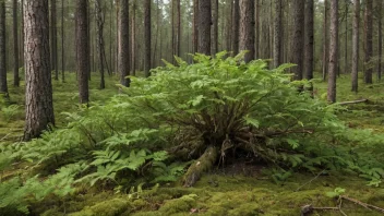 Et bilde av viltårets-planten, som viser dens unike egenskaper og naturlige vekstmønster i en skog.