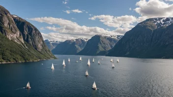 En gruppe av små båter som seiler sammen i en norsk fjord.