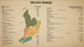 Et bilde av en militær budsjett med ulike seksjoner og tildelinger.