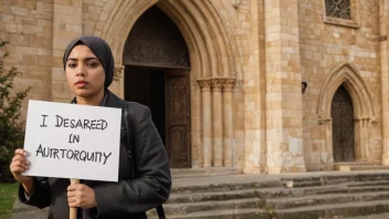 En person som fredelig protesterer mot religiøs autoritet.