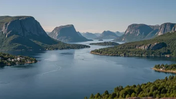 Et malerisk landskap av Stord-øya i Norge.