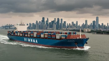 Et lasteskip som seiler gjennom havet, symboliserer maritim transport