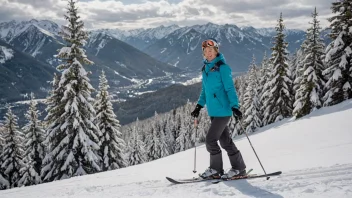 En person som opplever skiglade mens de står på ski i et vakkert vinterlandskap.