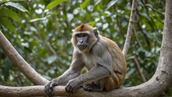 En Bandar-ape i sitt naturlige habitat.