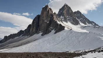 Et snødekt fjell med en tydelig snøkant