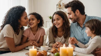 En person omgitt av sin familie, med en varm og kjærlig atmosfære.