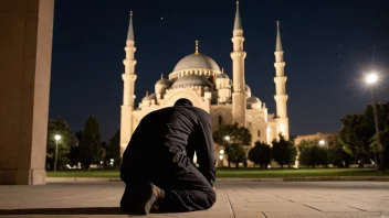 En person ber, representert sin religiøse tilhørighet.