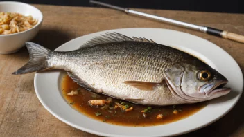 En råme med sølvskjell og rosa-brun rygg, fanget på en fiskestang.