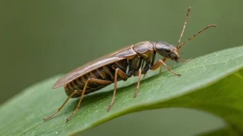 Et insekt som kryper på et blad, illustrerer begrepet crawling.