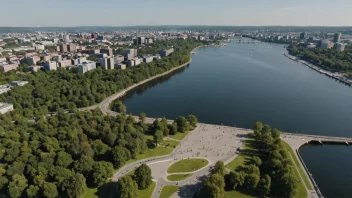 Flyfoto av Vestbaneplassen i Oslo