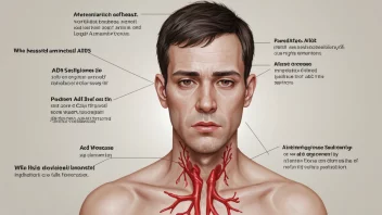 Et bilde av en person med aids, som viser de fysiske symptomene på sykdommen, som lesjoner og sår.