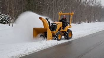 En snøbar som rydder snø fra en vei