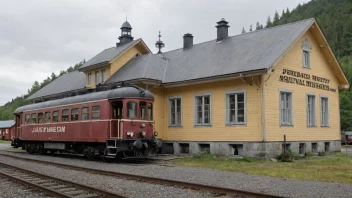 Et jernbanemuseum som viser historiske tog og jernbanemateriell.