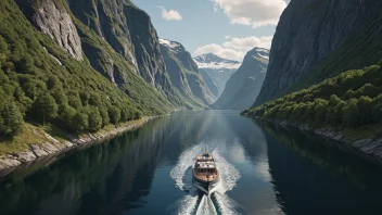 En illustrasjon av en båt som navigerer gjennom en Blindleias.