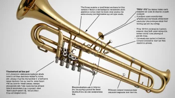 En trombone med annotasjoner som fremhever dens forskjellige deler.